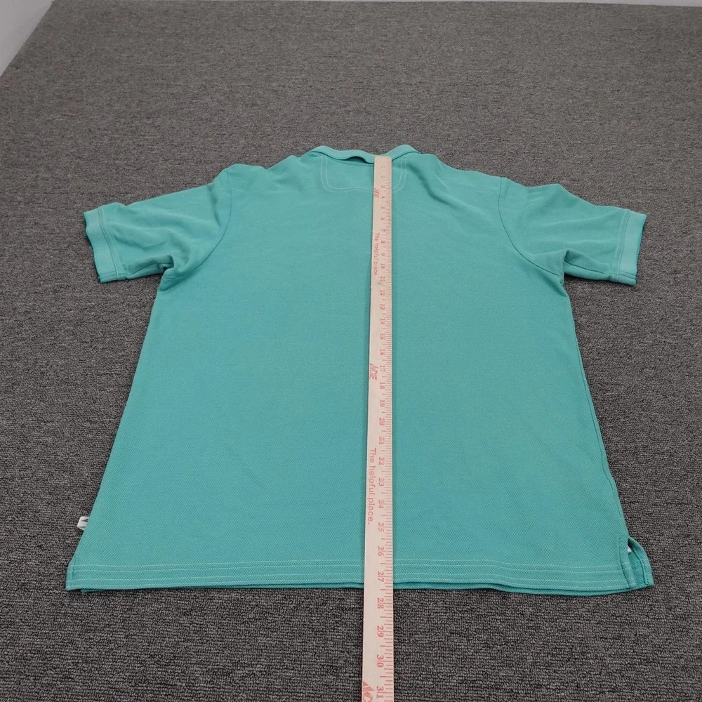 Tommy Bahama Polo Shirt Mens Large Green Solid Knit Short Sleeve Casual Resort